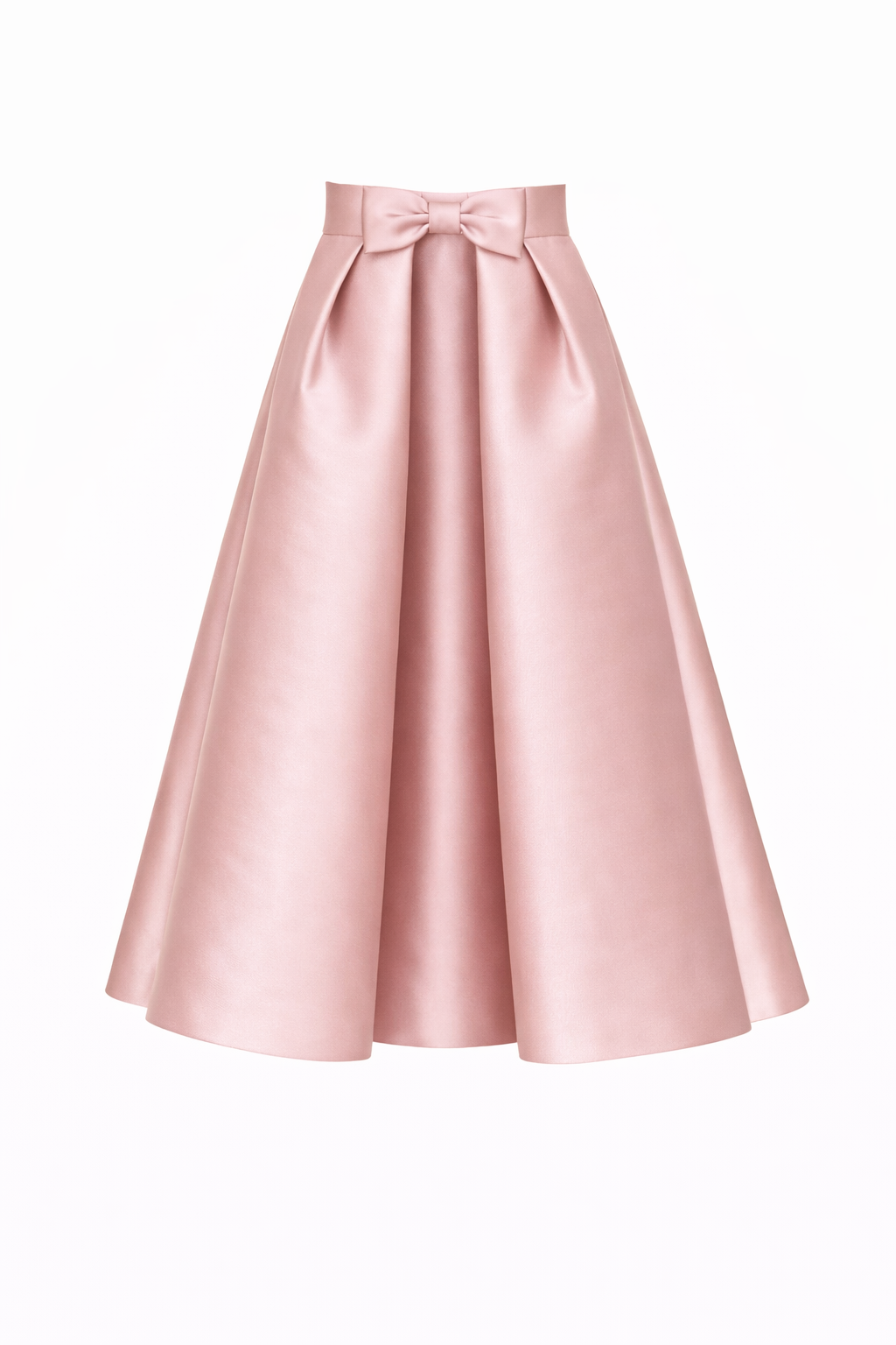 Silk and Wool Mid-Length Bow Convertible Skirt