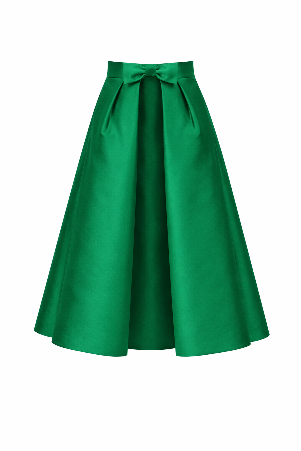 Silk and Wool Mid-Length Bow Convertible Skirt