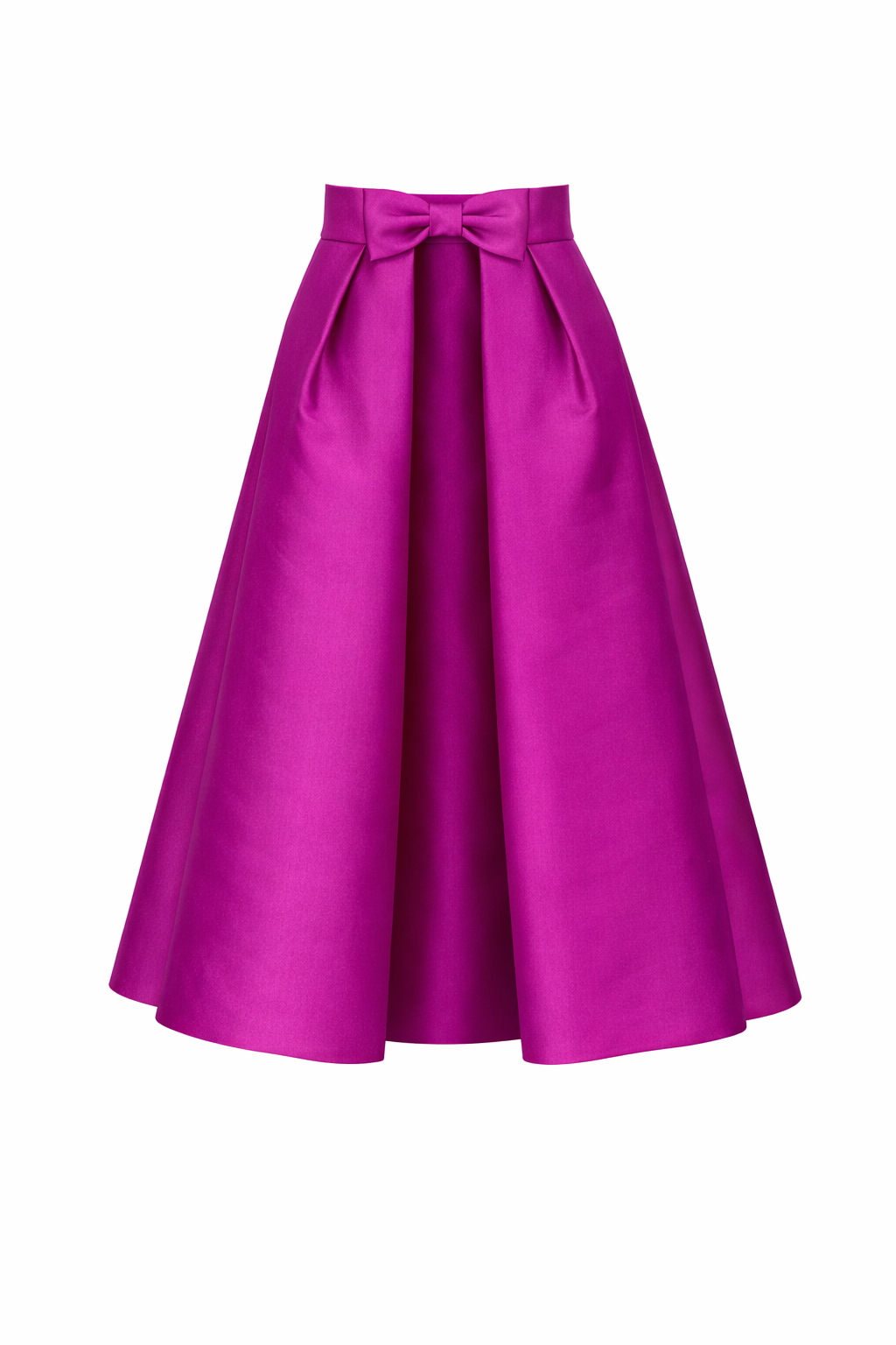Silk and Wool Mid-Length Bow Convertible Skirt