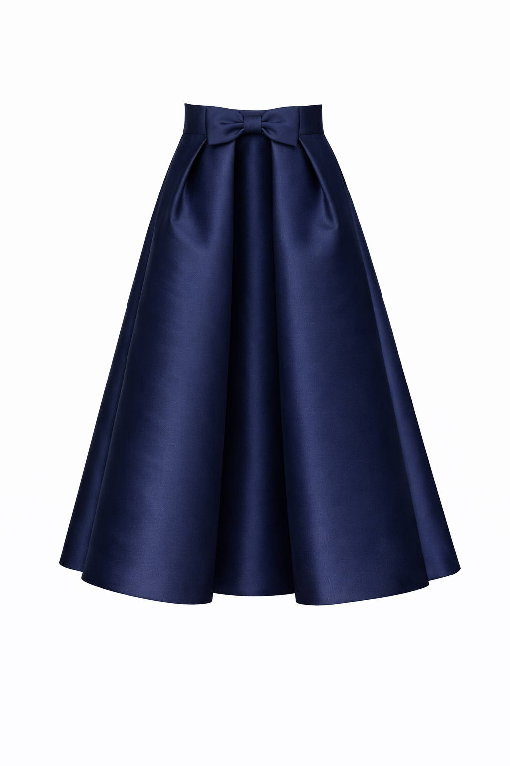Silk and Wool Mid-Length Bow Convertible Skirt
