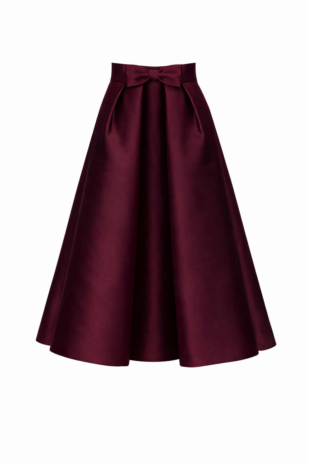 Silk and Wool Mid-Length Bow Convertible Skirt