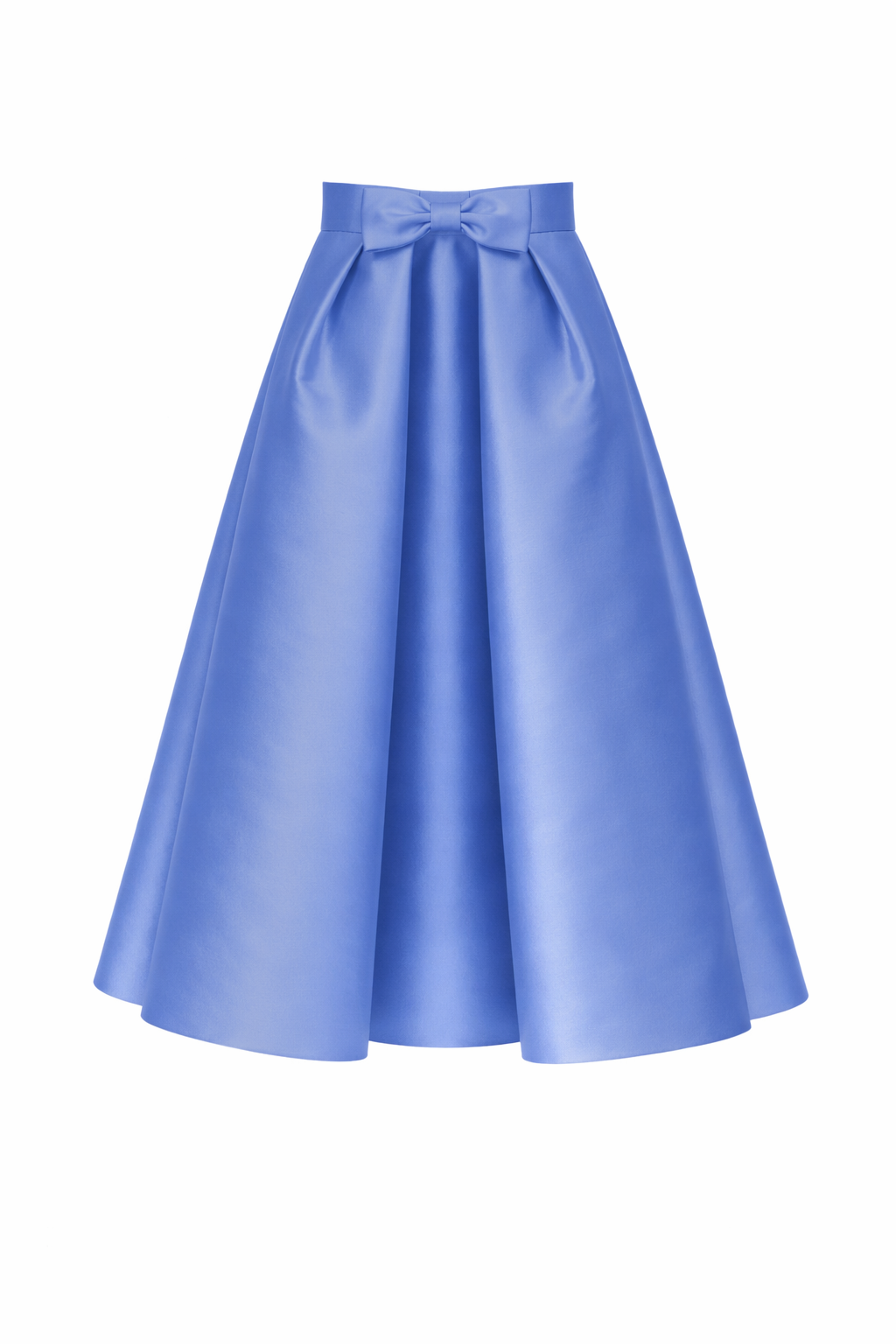Silk and Wool Mid-Length Bow Convertible Skirt