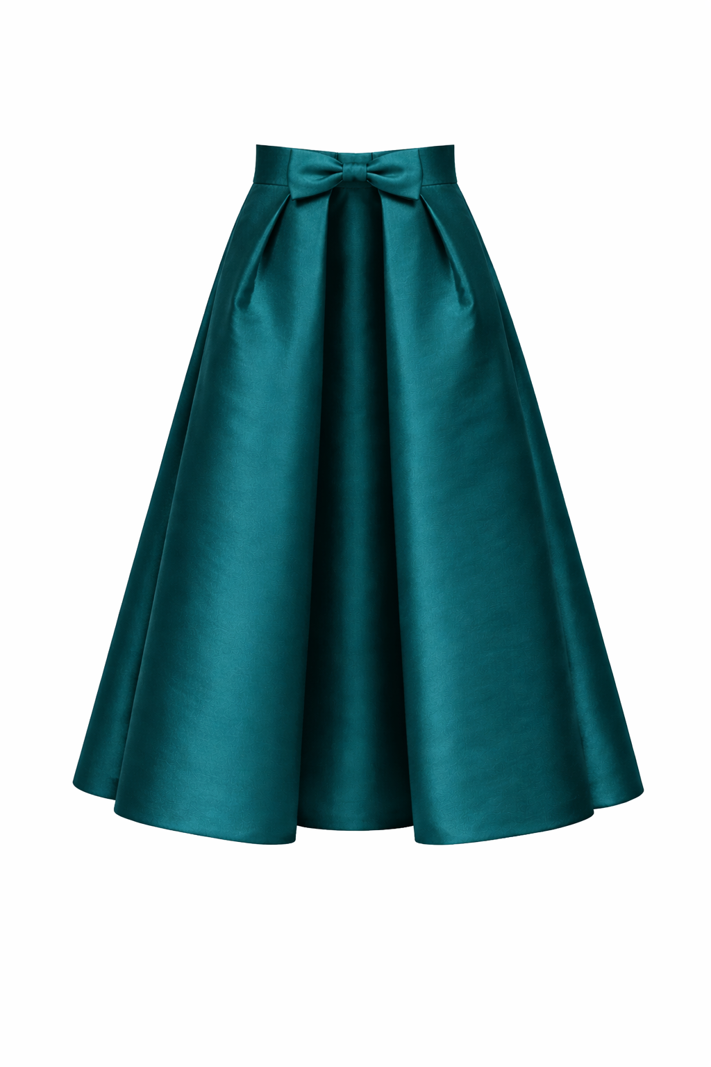 Silk and Wool Mid-Length Bow Convertible Skirt