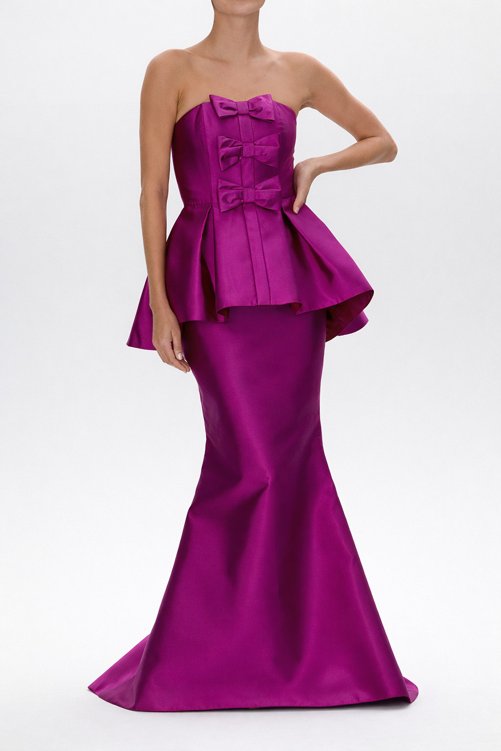 Stella Silk and Wool Peplum Mermaid Gown
