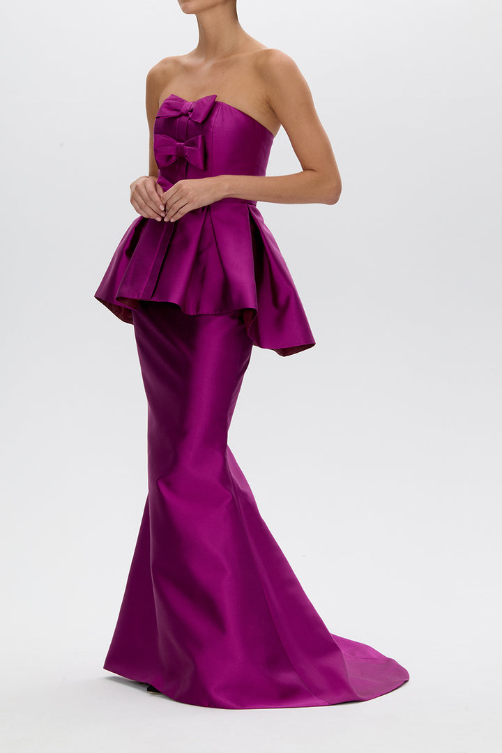 Stella Silk and Wool Peplum Mermaid Gown