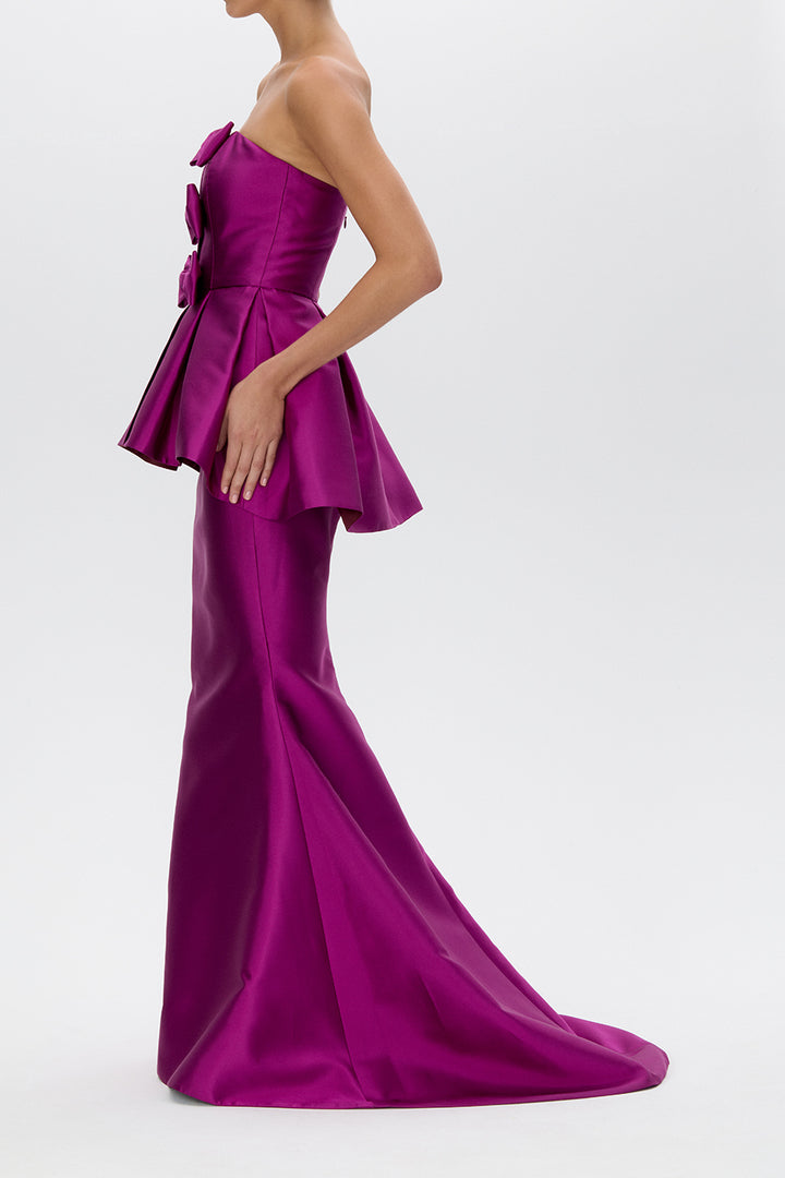 Stella Silk and Wool Peplum Mermaid Gown
