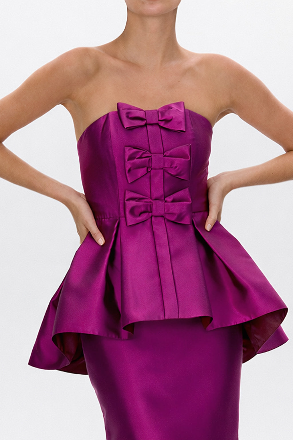 Stella Silk and Wool Peplum Mermaid Gown