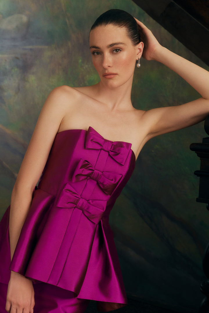 Stella Silk and Wool Peplum Mermaid Gown