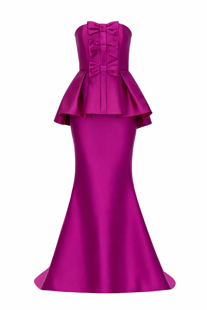 Stella Silk and Wool Peplum Mermaid Gown