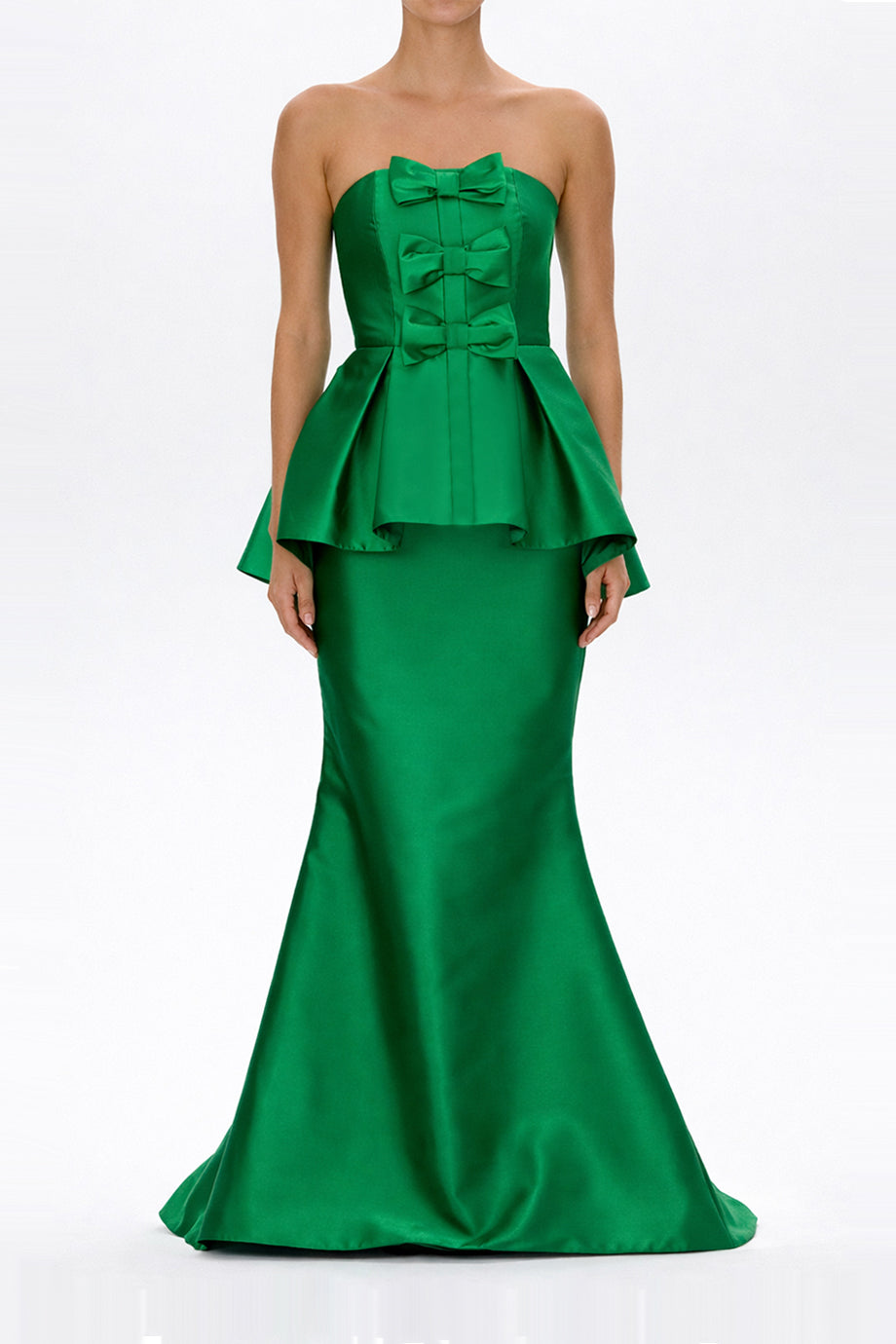 Stella Silk and Wool Peplum Mermaid Gown