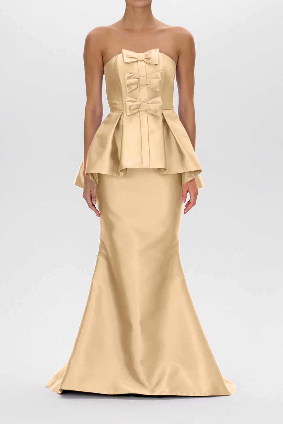 Stella Silk and Wool Peplum Mermaid Gown