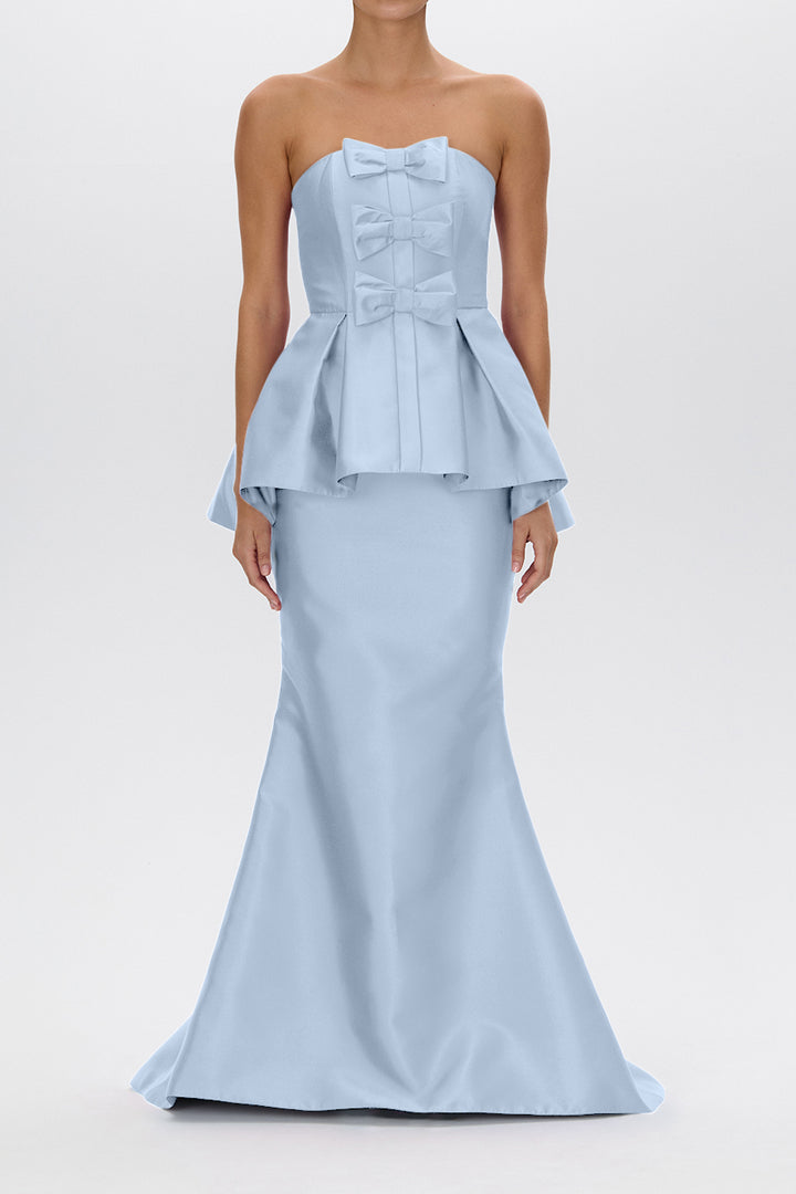 Stella Silk and Wool Peplum Mermaid Gown