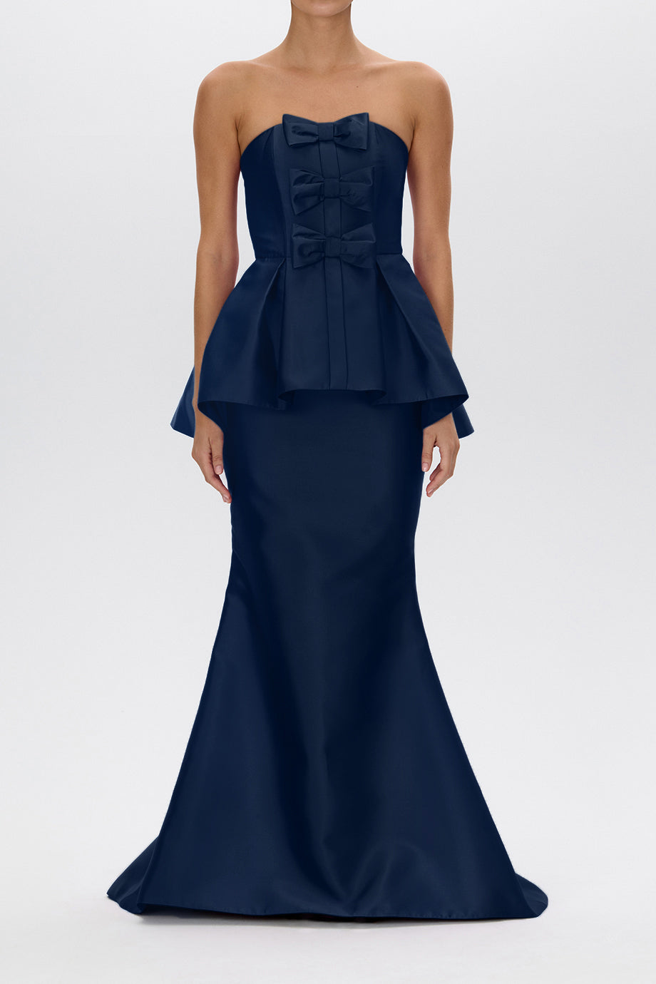 Stella Silk and Wool Peplum Mermaid Gown