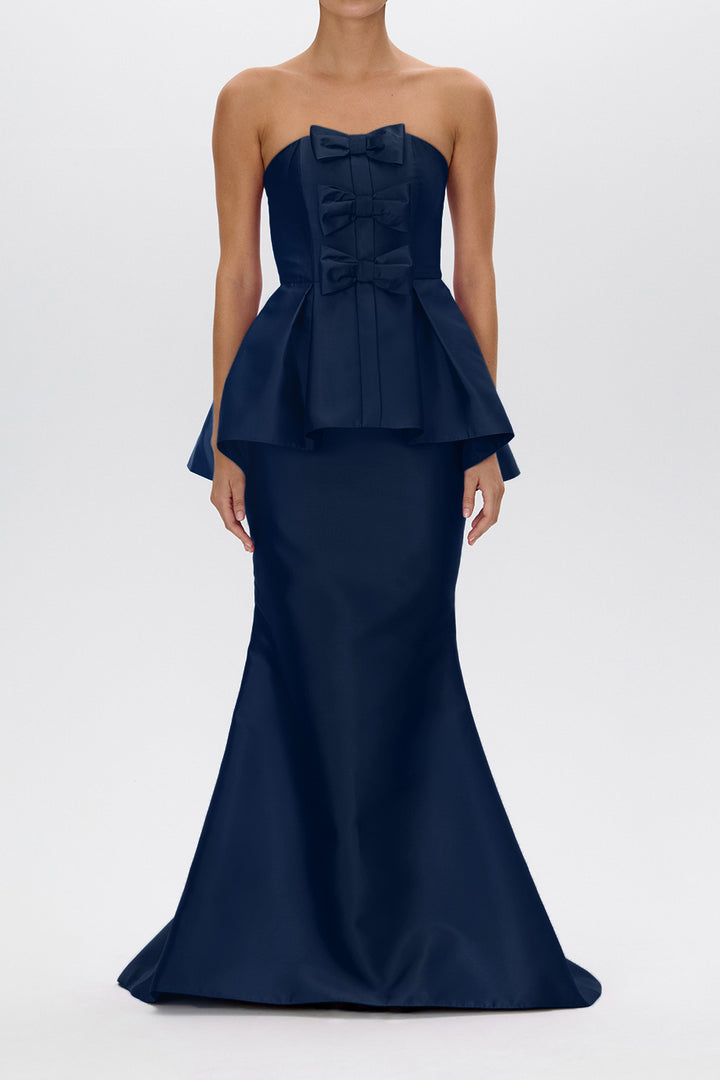 Stella Silk and Wool Peplum Mermaid Gown