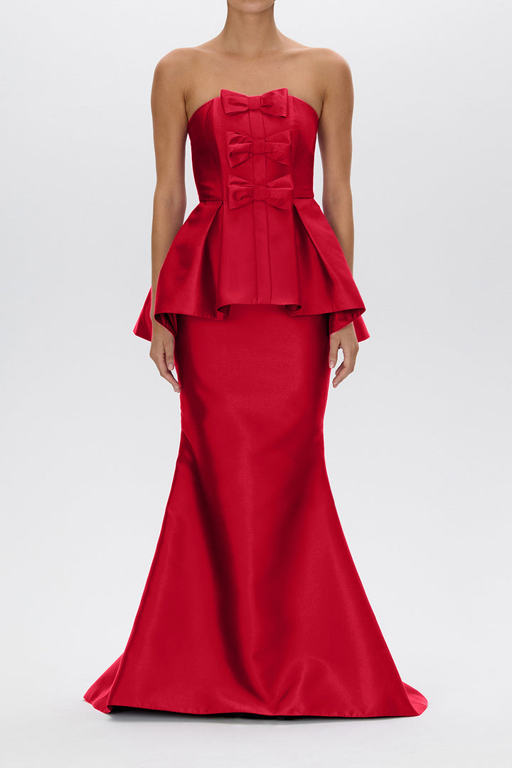 Stella Silk and Wool Peplum Mermaid Gown