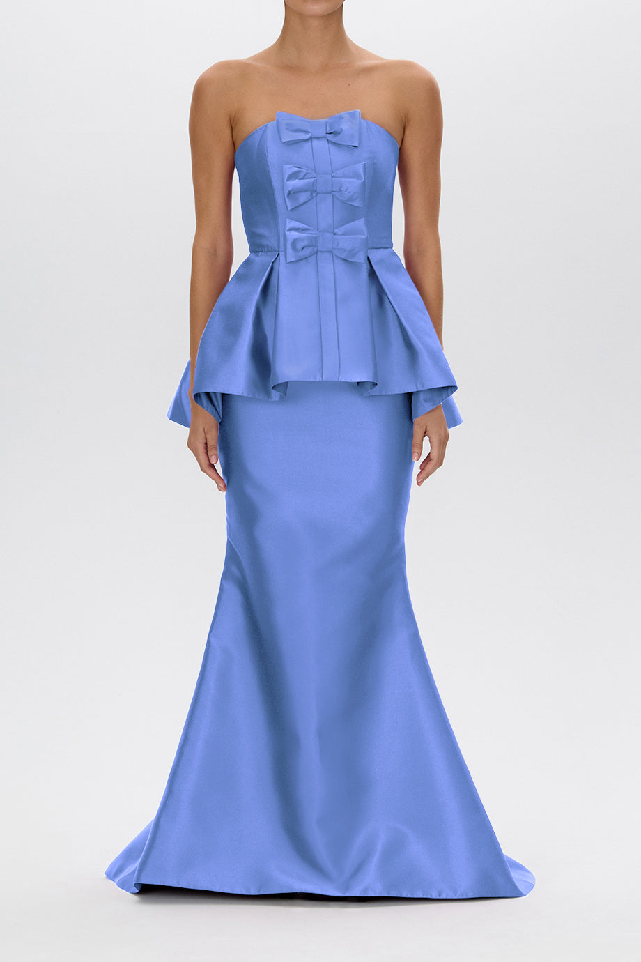 Stella Silk and Wool Peplum Mermaid Gown