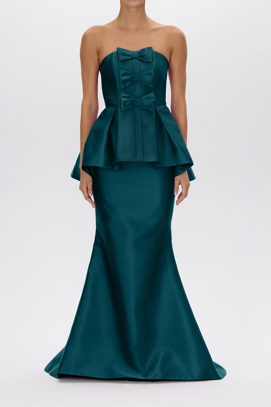 Stella Silk and Wool Peplum Mermaid Gown