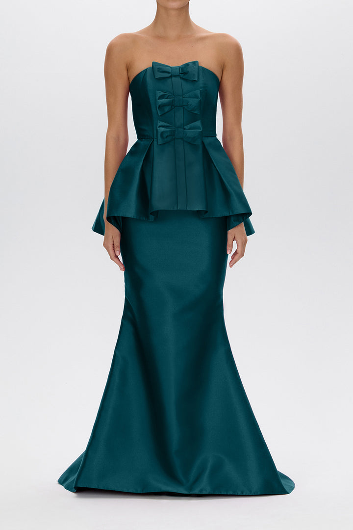 Stella Silk and Wool Peplum Mermaid Gown