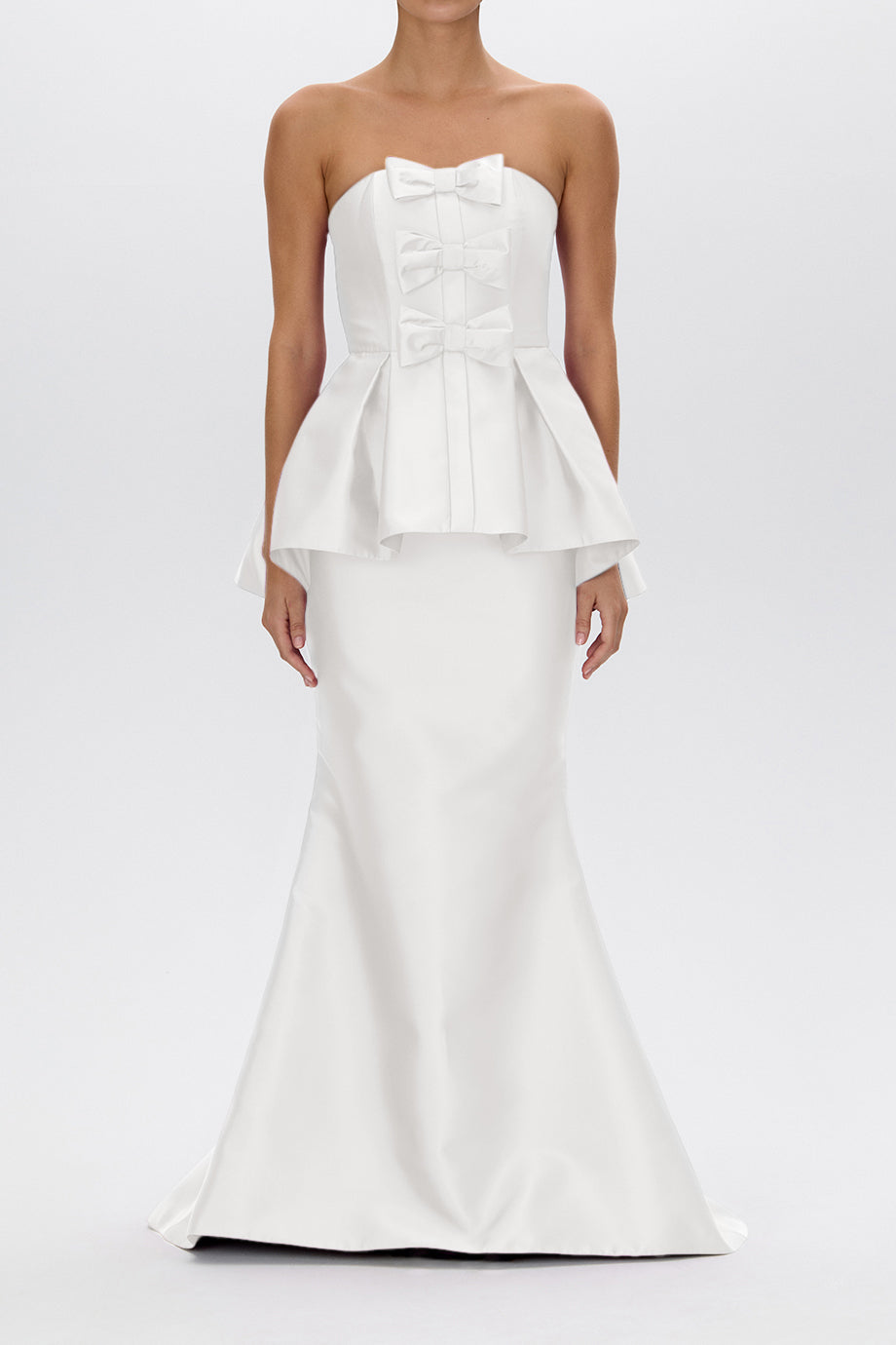 Stella Silk and Wool Peplum Mermaid Gown