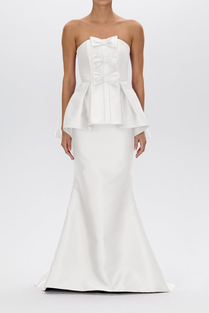 Stella Silk and Wool Peplum Mermaid Gown