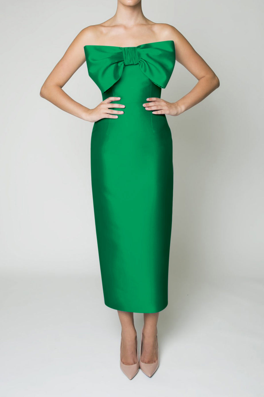 Bettina Silk and Wool Midi Dress