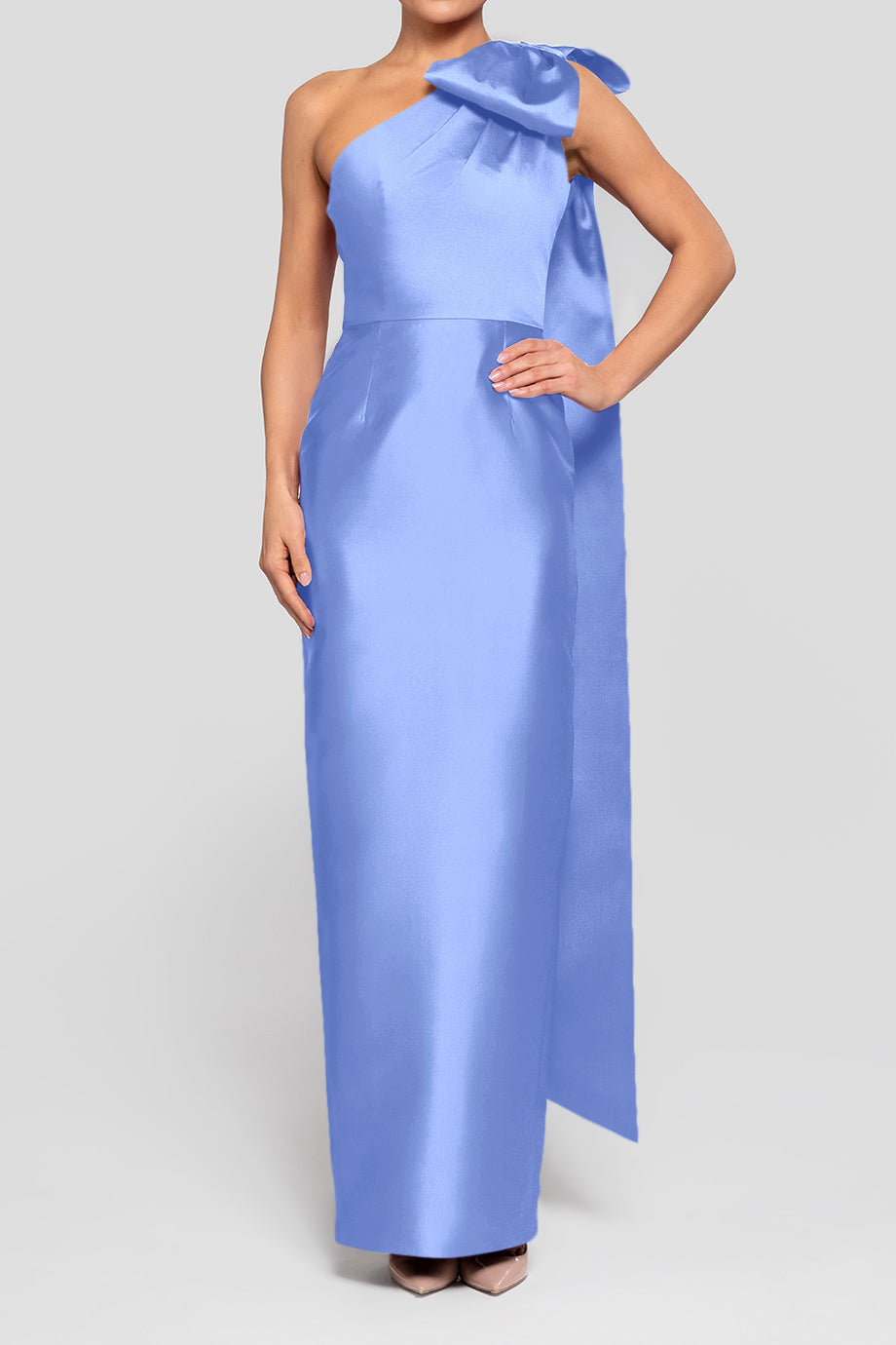Gabriella Silk and Wool Column Gown