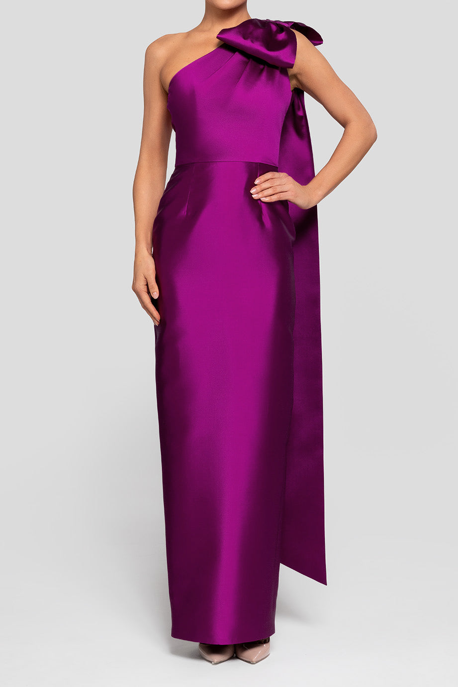 Gabriella Silk and Wool Column Gown
