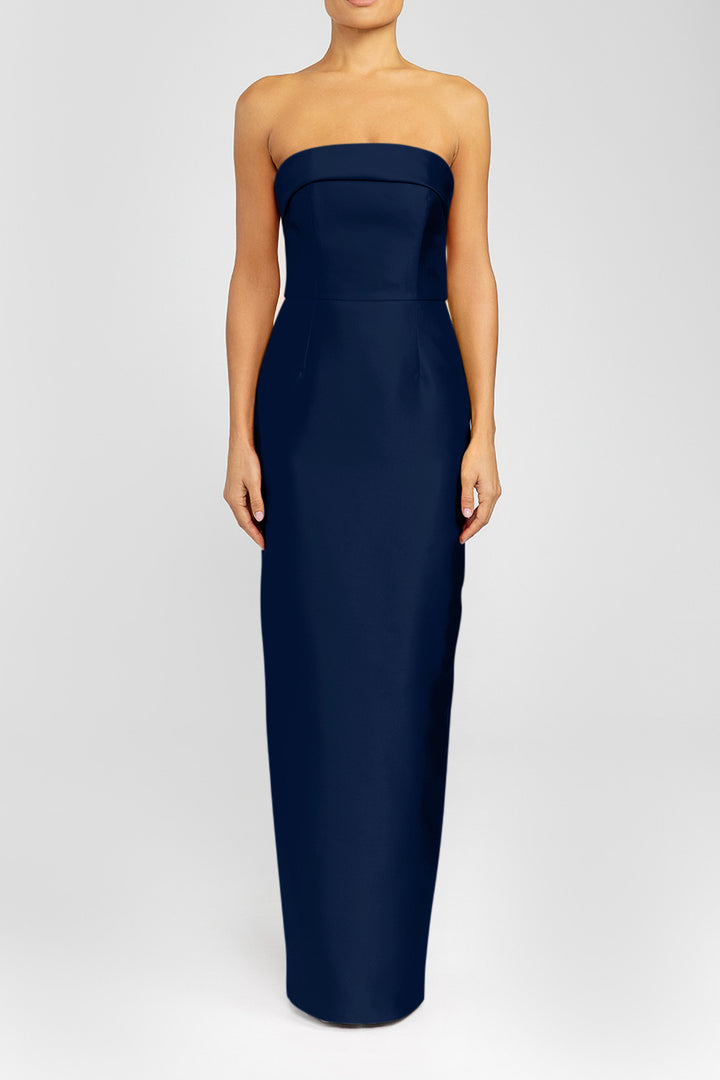 Kelly Silk and Wool Column Gown