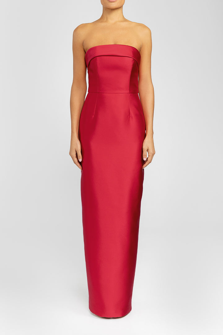 Kelly Silk and Wool Column Gown