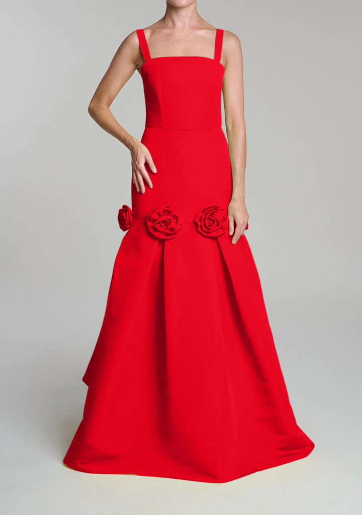 Penelope Silk Faille Trumpet Gown