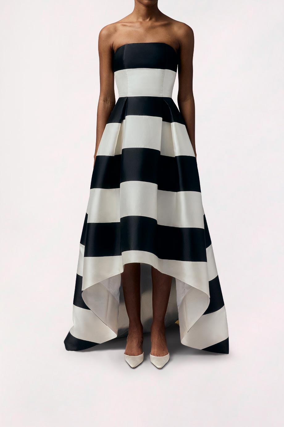 white and black high low dress Angelina Maxi Dress