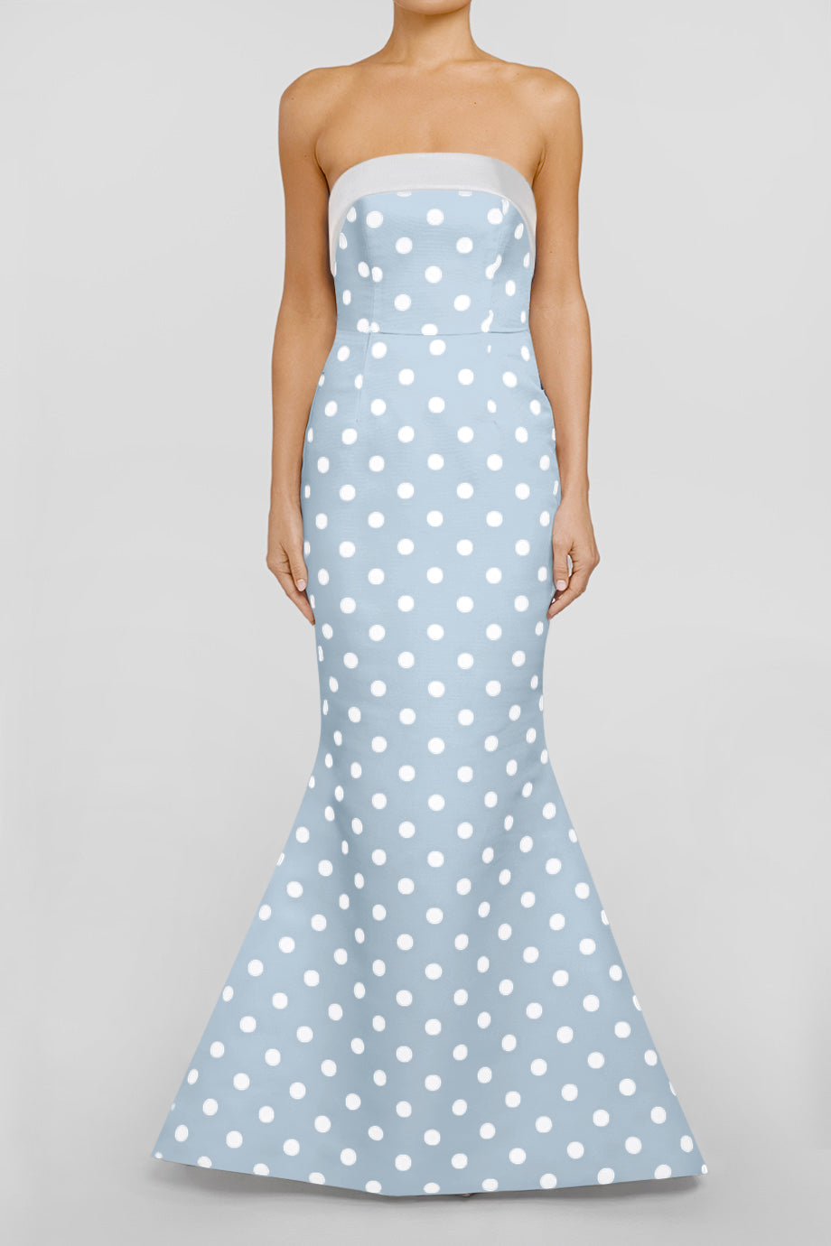 Light blue dress with black cheap polka dots