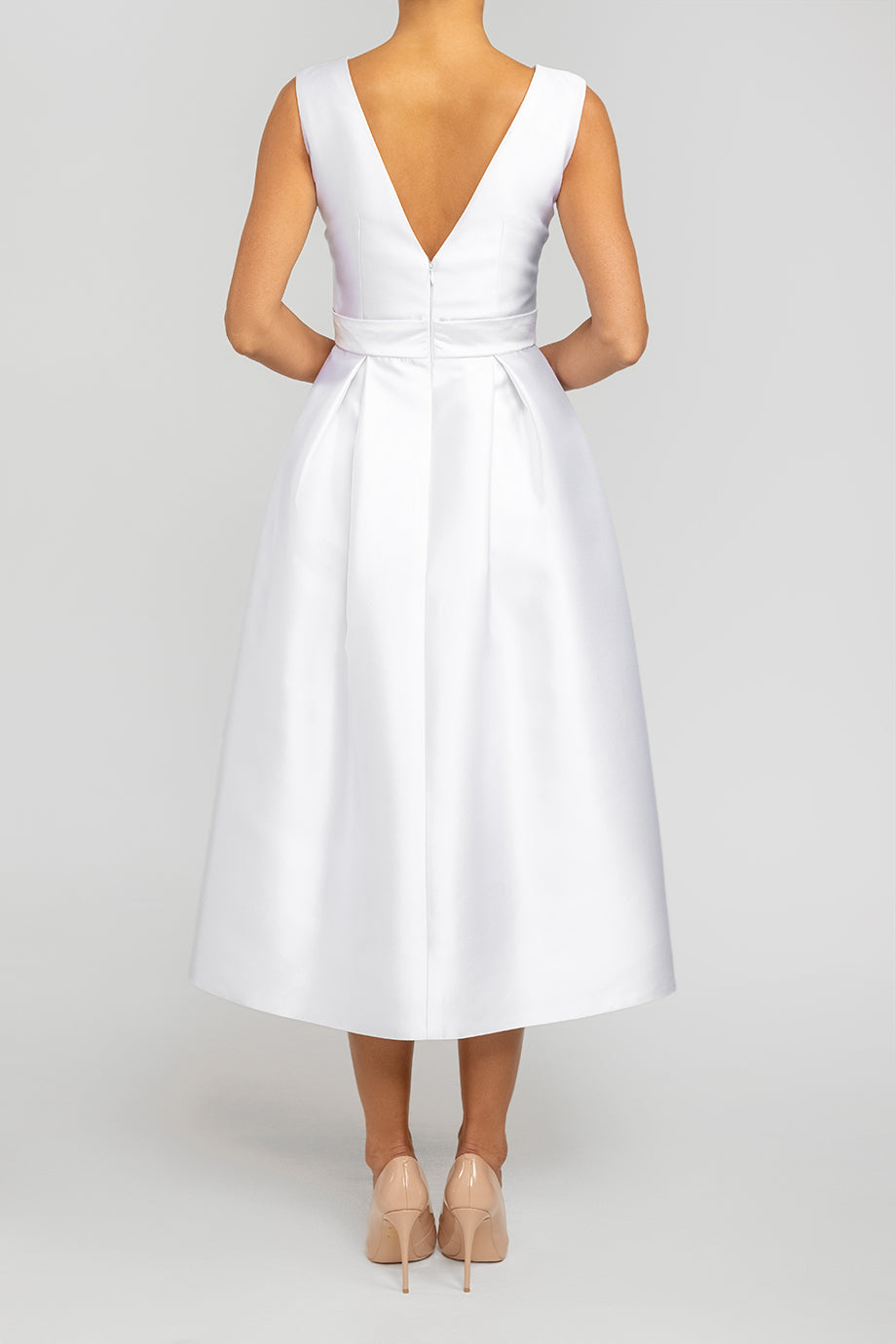 wool silk white dress vneck Valentino Garavani Virgin Wool And Silk Mini Dress
