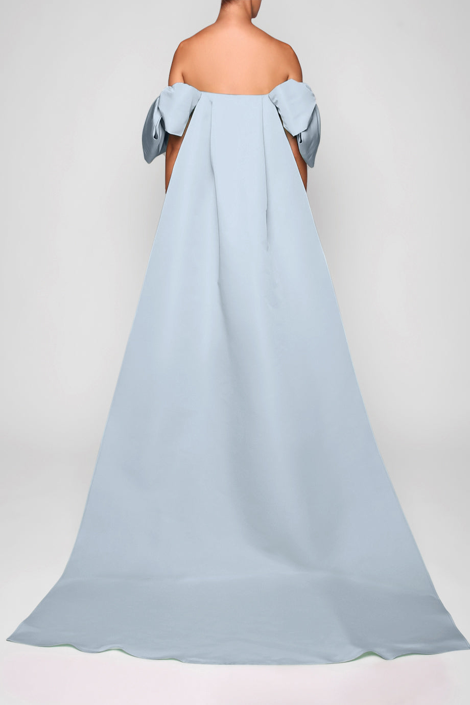 Josephine Silk Faille Column Gown with Detachable Cape