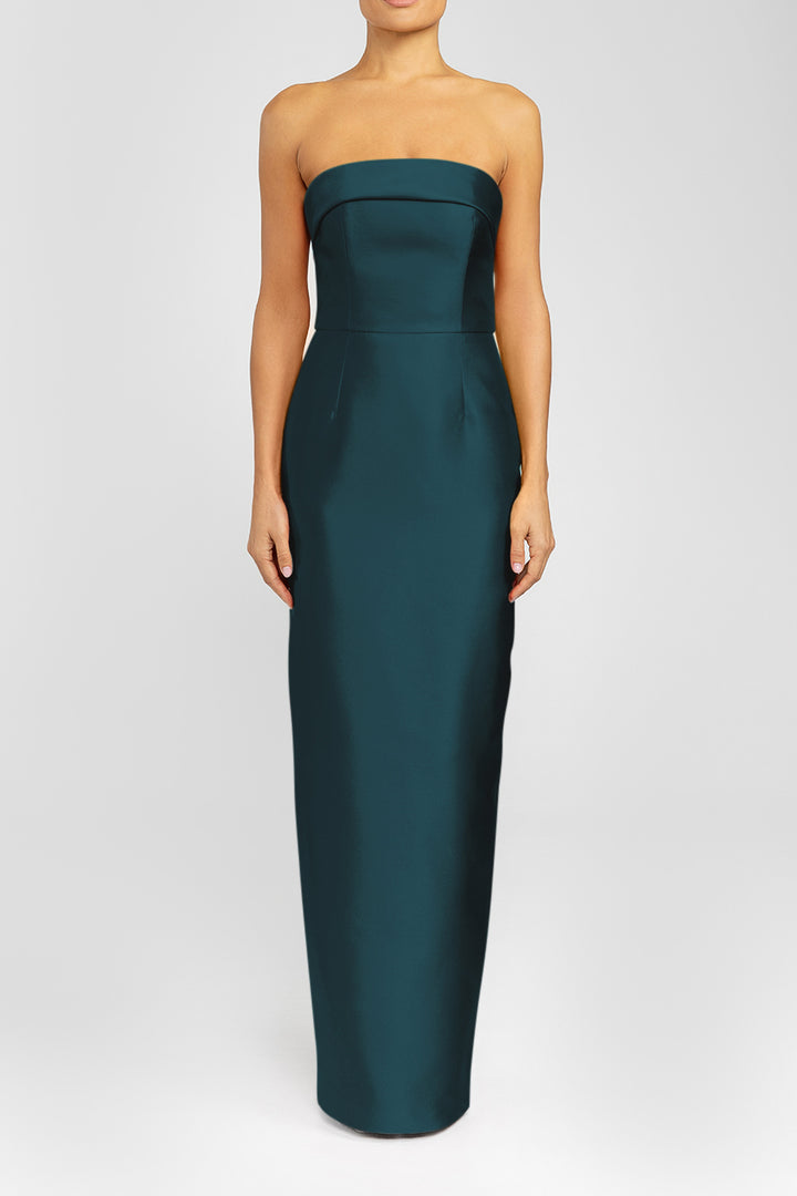 Kelly Silk and Wool Column Gown
