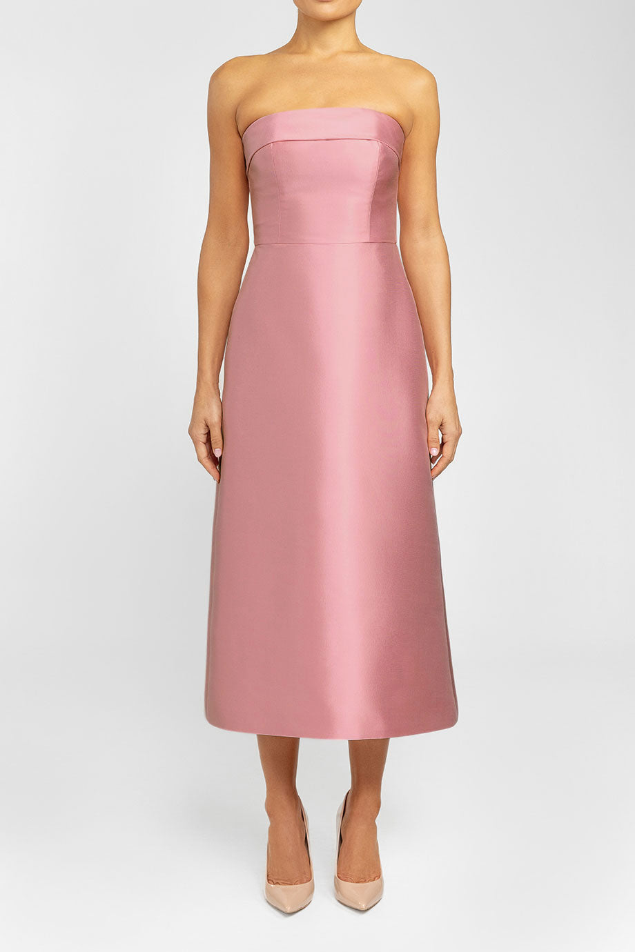 Lucie Silk and Wool A-Line Midi Dress