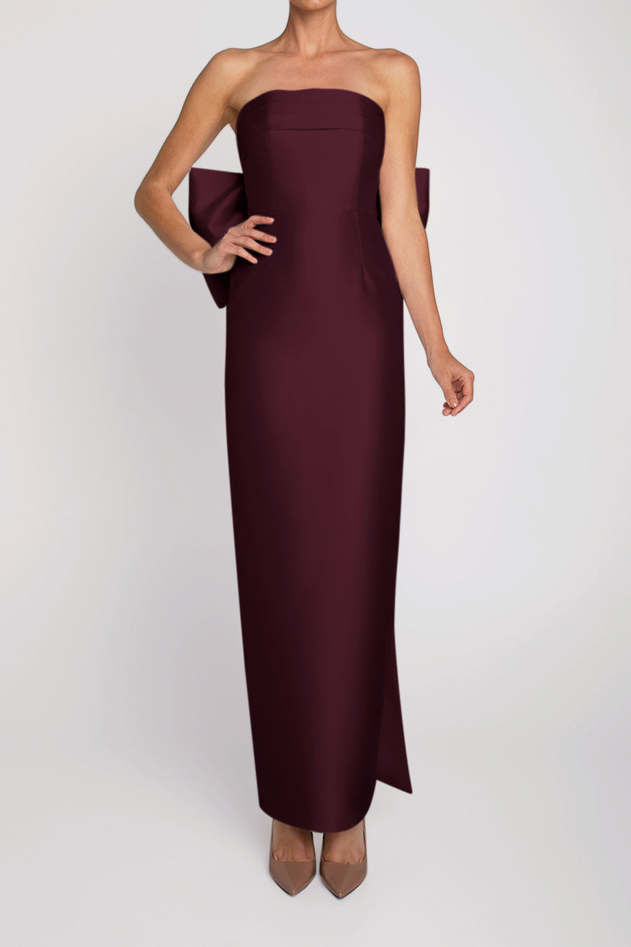 Magnolia Silk and Wool Column Gown