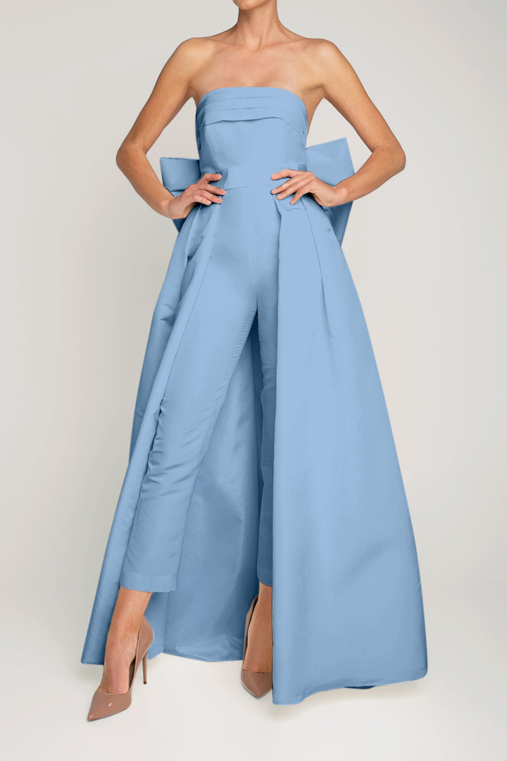Margaret Silk Faille Jumpsuit with Convertible Skirt