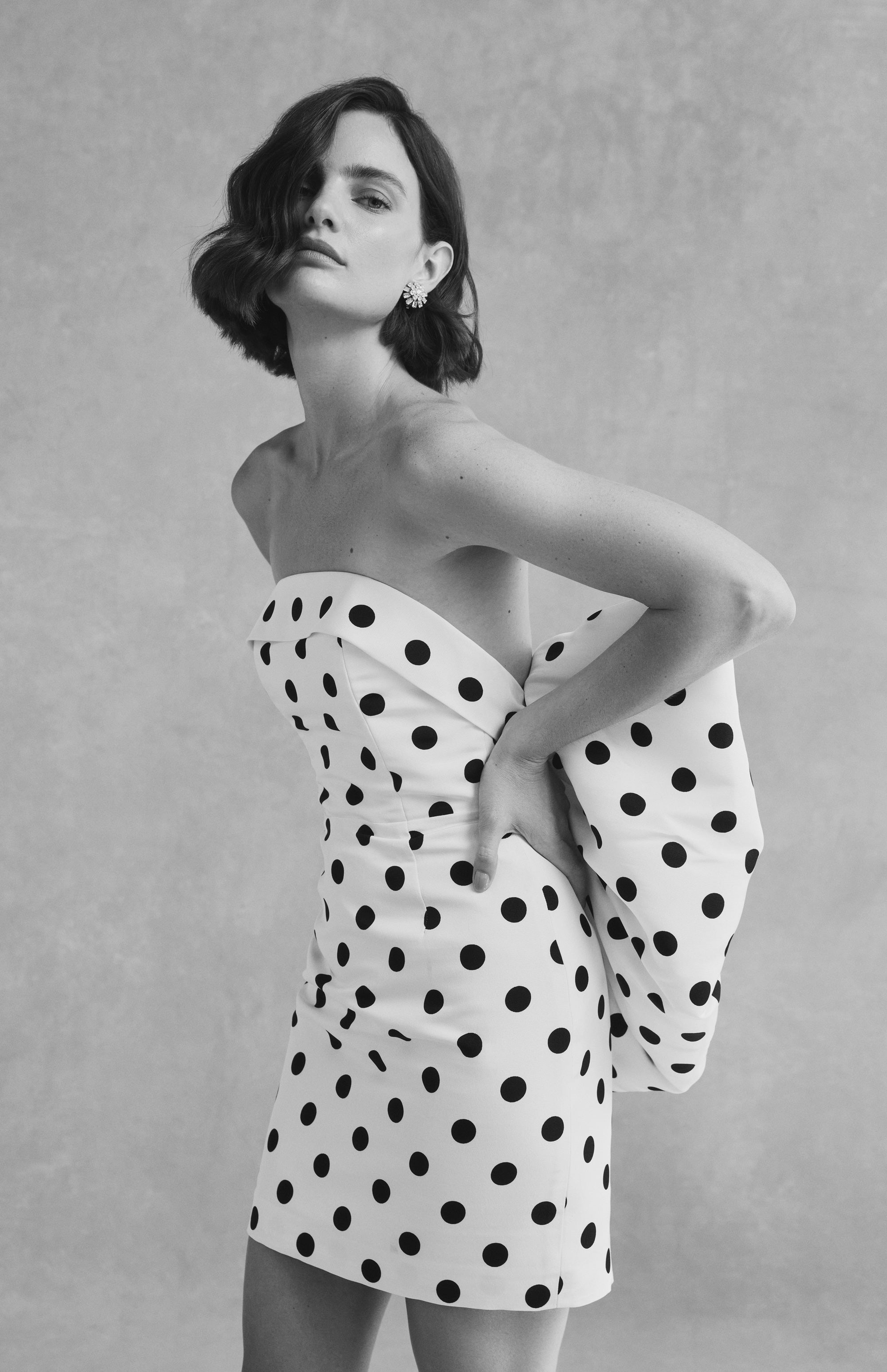 Black and white polka dot hot sale mini dress