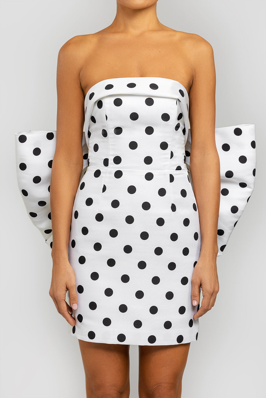 White polka dot outlet mini dress