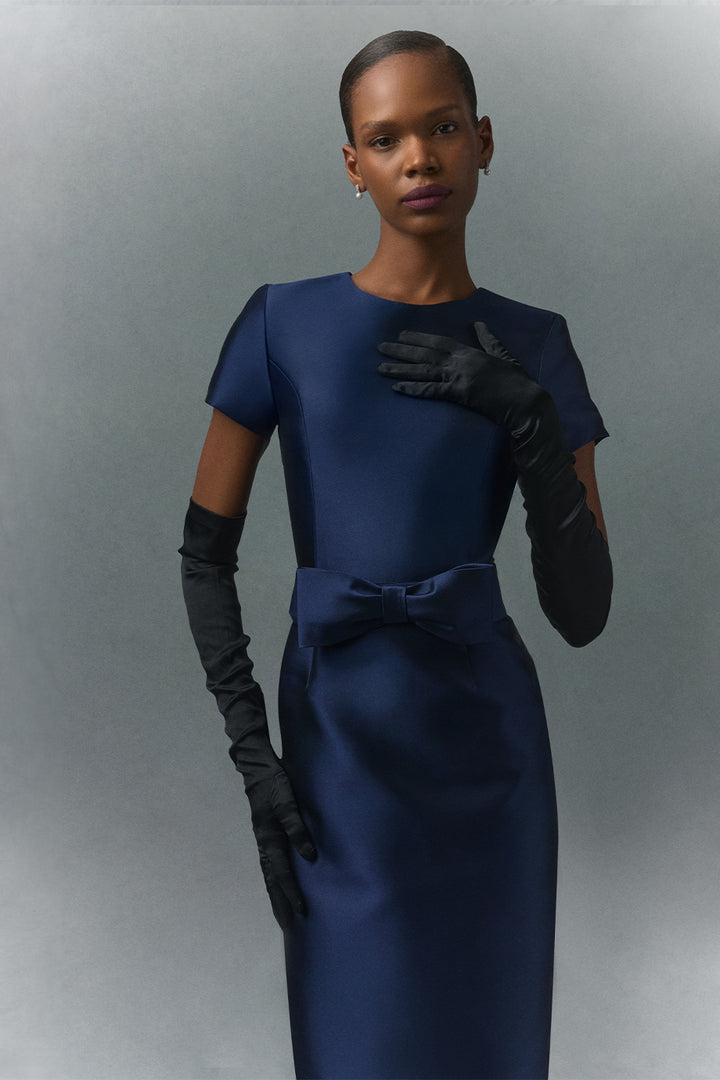 Bella Silk and Wool Column Gown