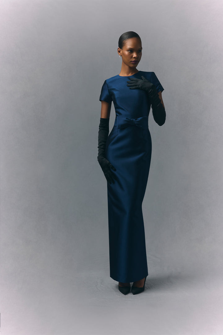 Bella Silk and Wool Column Gown