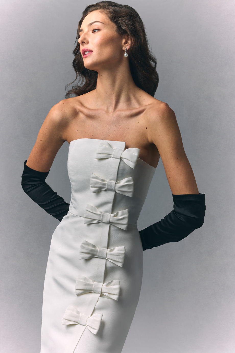 Daniela Silk Faille Wrap Column Gown 12 / Black