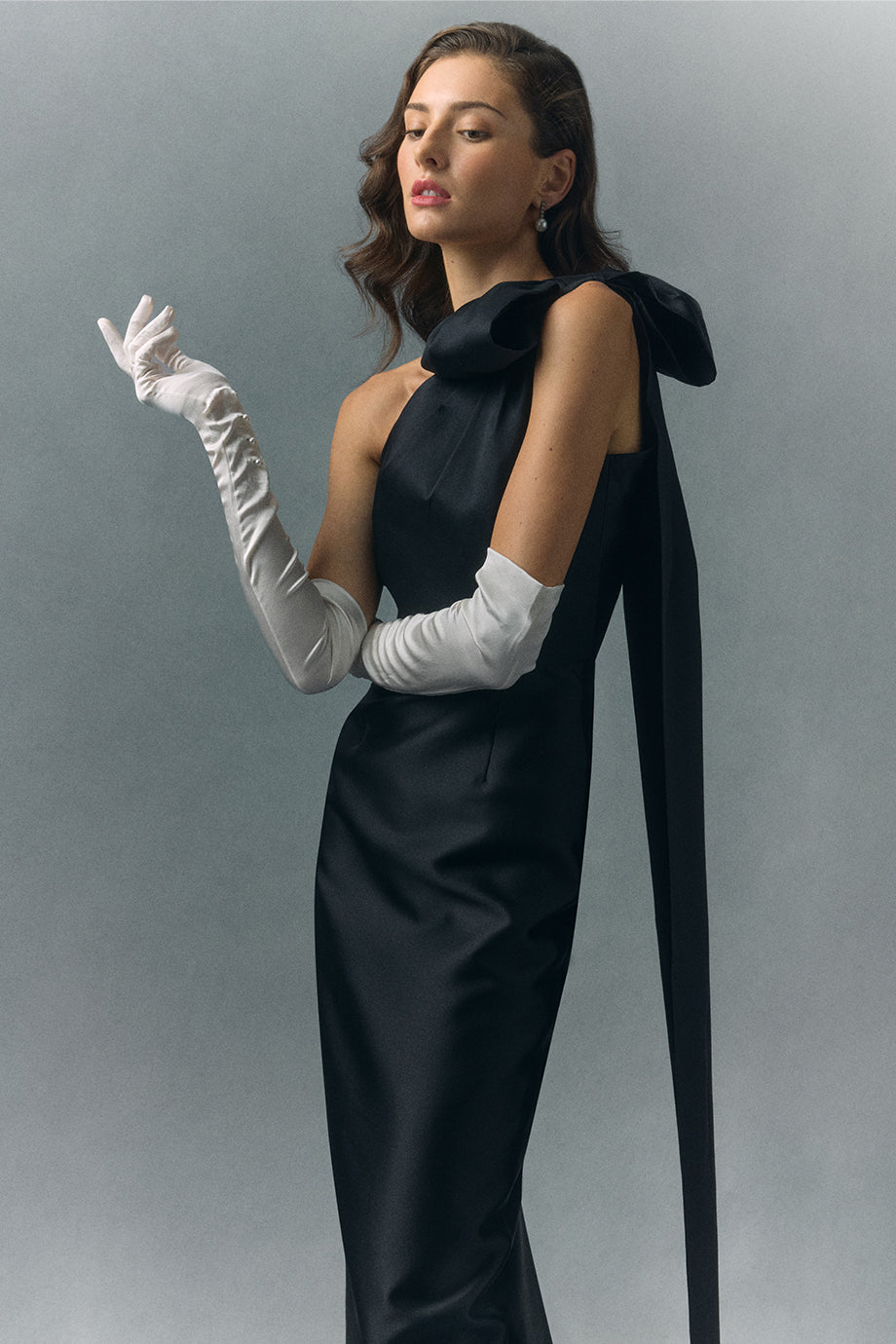 Gabriella Silk and Wool Column Gown