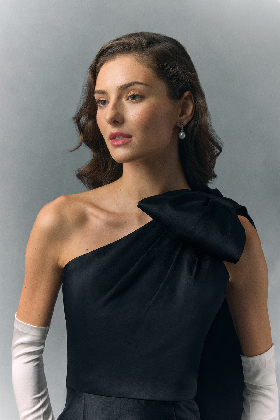 Gabriella Silk and Wool Column Gown