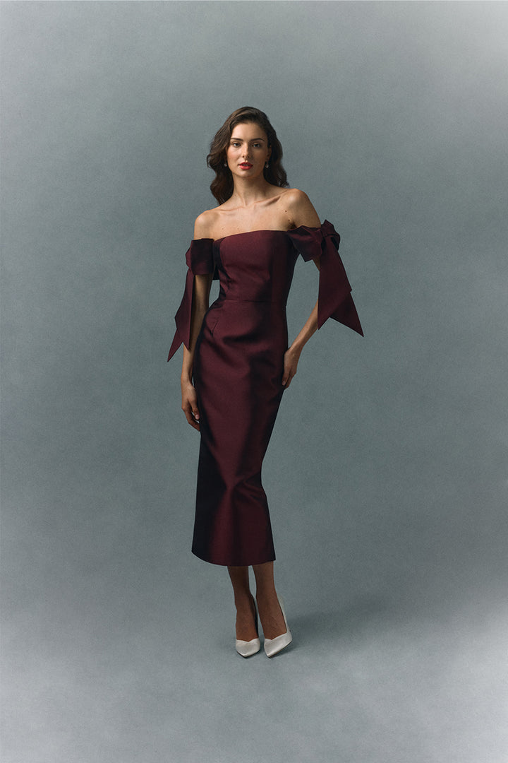 Isabella Silk and Wool Midi Dress