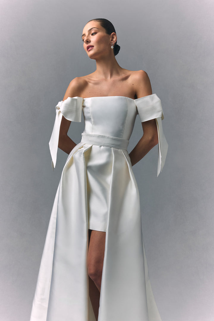 Isabella Silk and Wool Mini Dress With Convertible Skirt