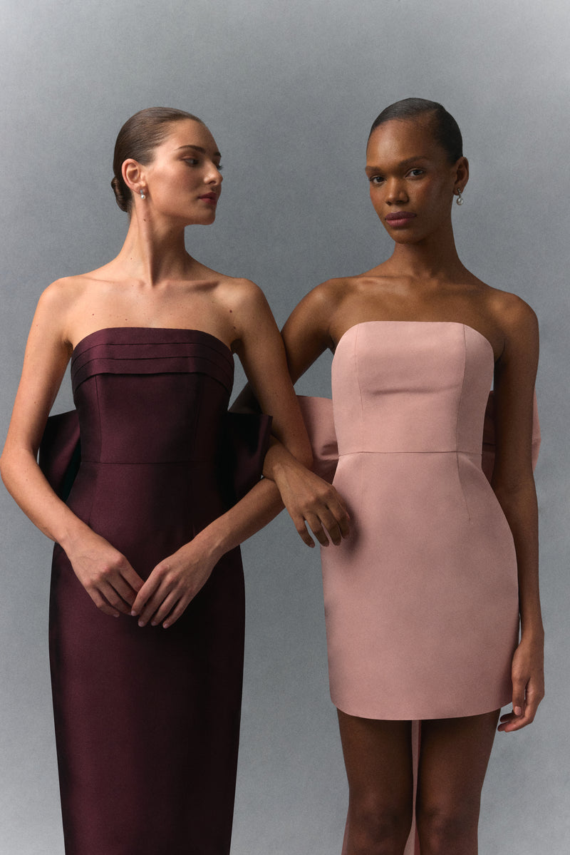 Magnolia Silk and Wool Column Gown