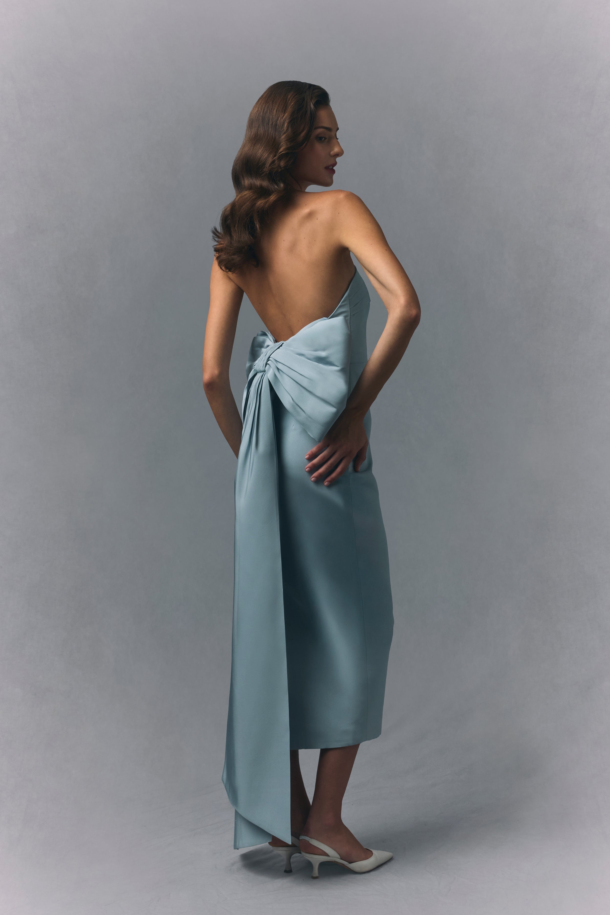 Margaret Silk Faille Midi Dress – ALEXIA MARÍA