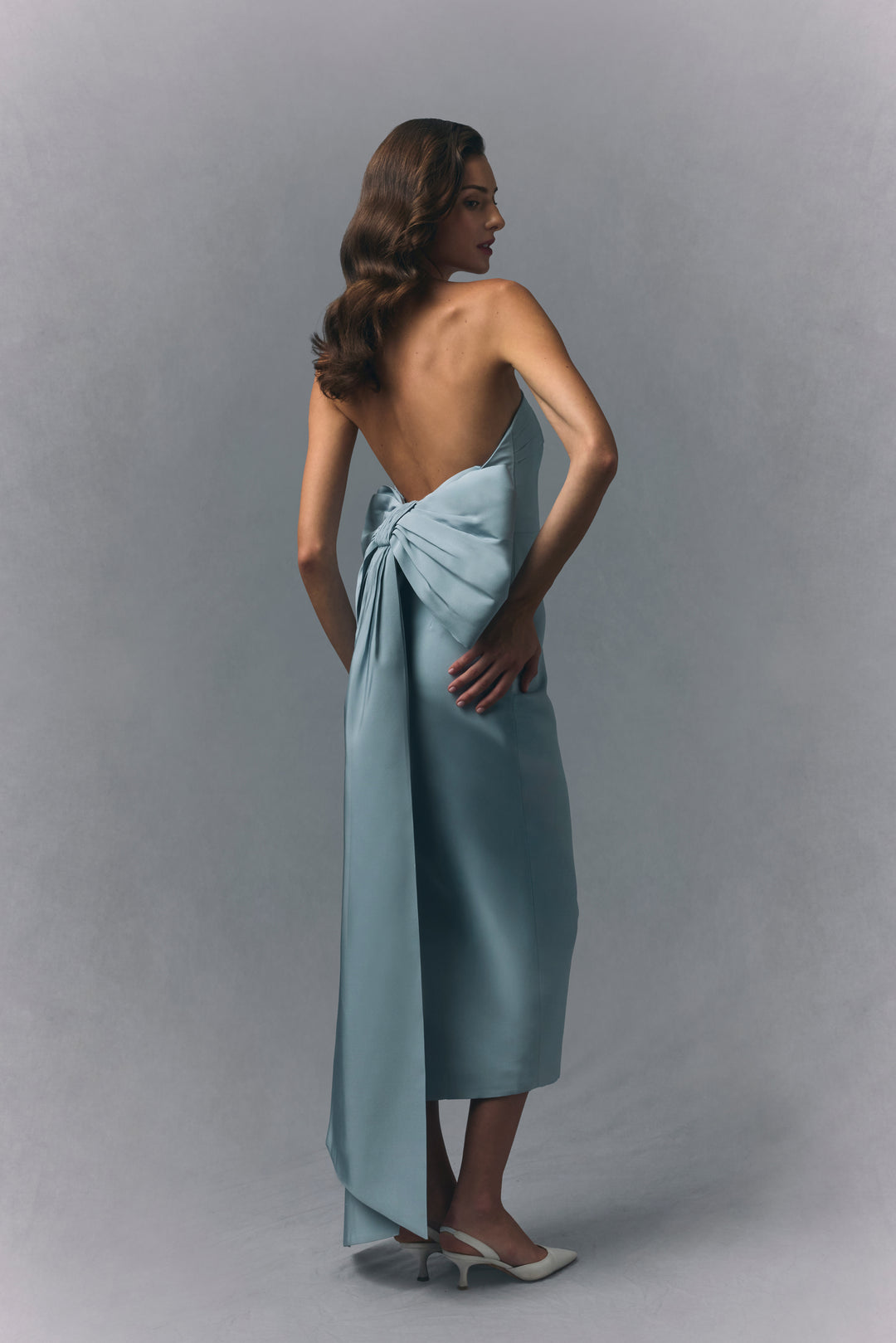 Margaret Silk Faille Midi Dress